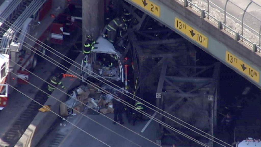 secaucus crash traps two